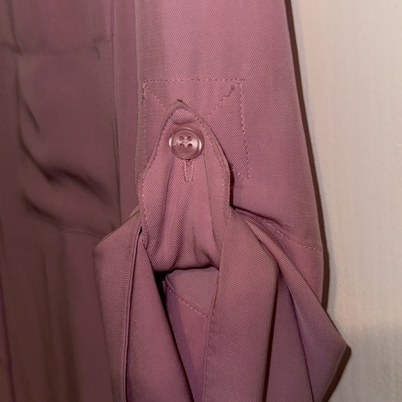 ZARA WOMEN FLOWY PINK POCKET SHIRT ROLLED UP SLEEVES SIZE L .NEW WITH TAGS - Picture 8 of 10